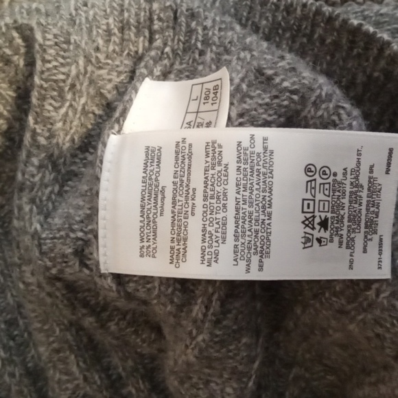 Brooks Brothers Light Gray Crewneck Sweater Wool Blend Long Sleeve Womens Large - Picture 5 of 9